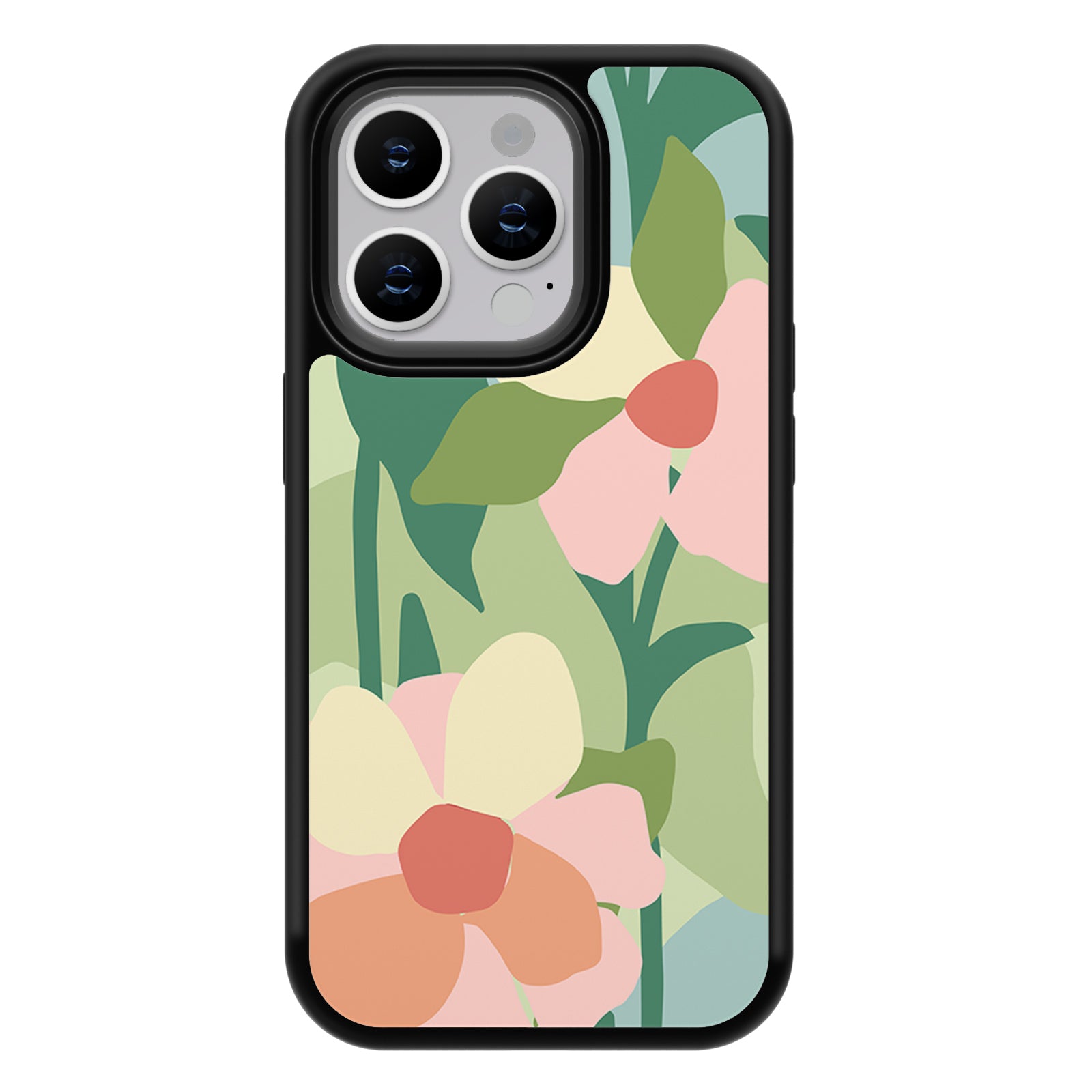 Abstract Floral Series iPhone Case MagSafe Compatible-Green