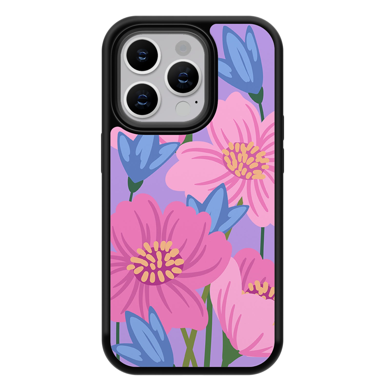 Abstract Floral Series iPhone Case MagSafe Compatible-Purple