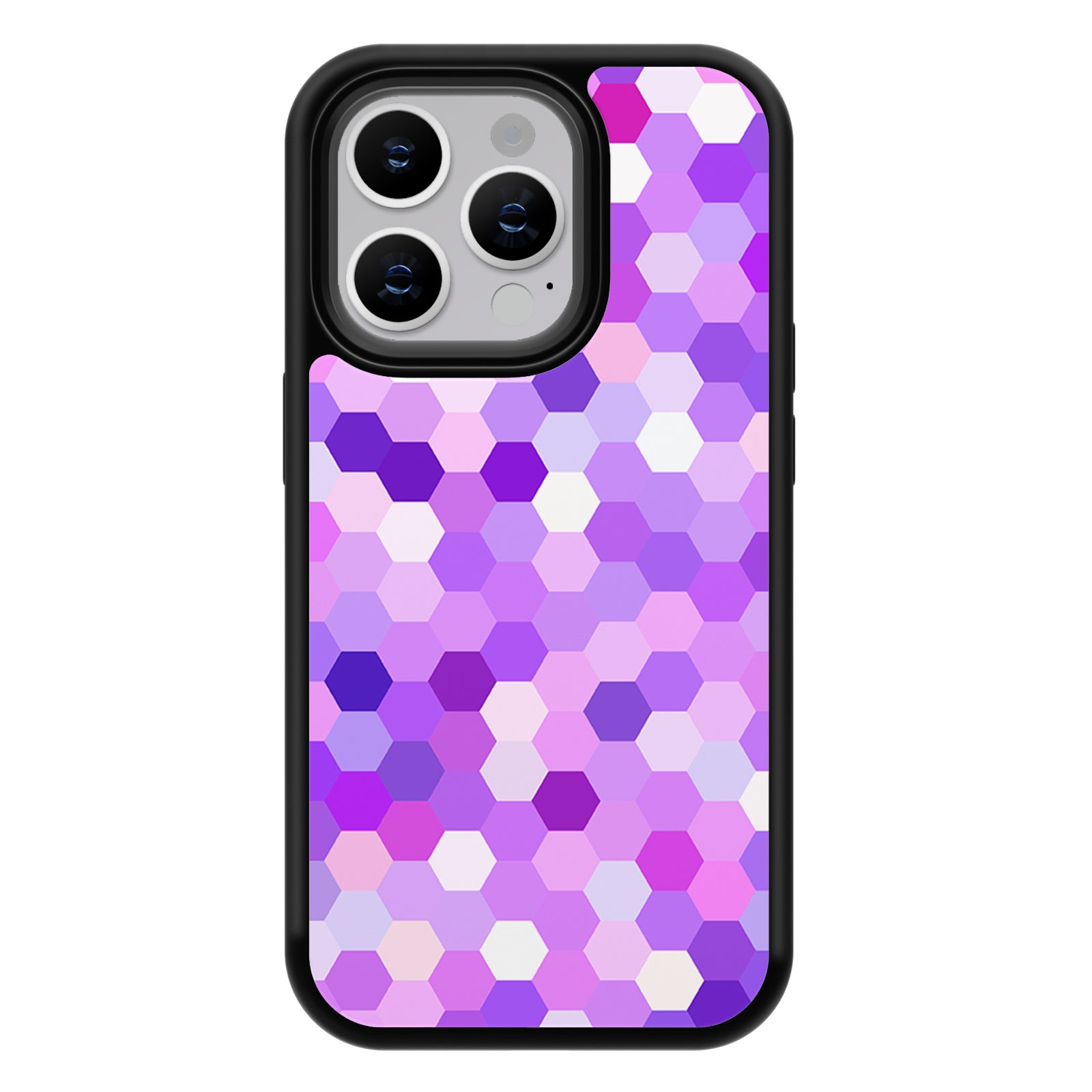 Colorful Pixel Series iPhone Case MagSafe Compatible-Purple