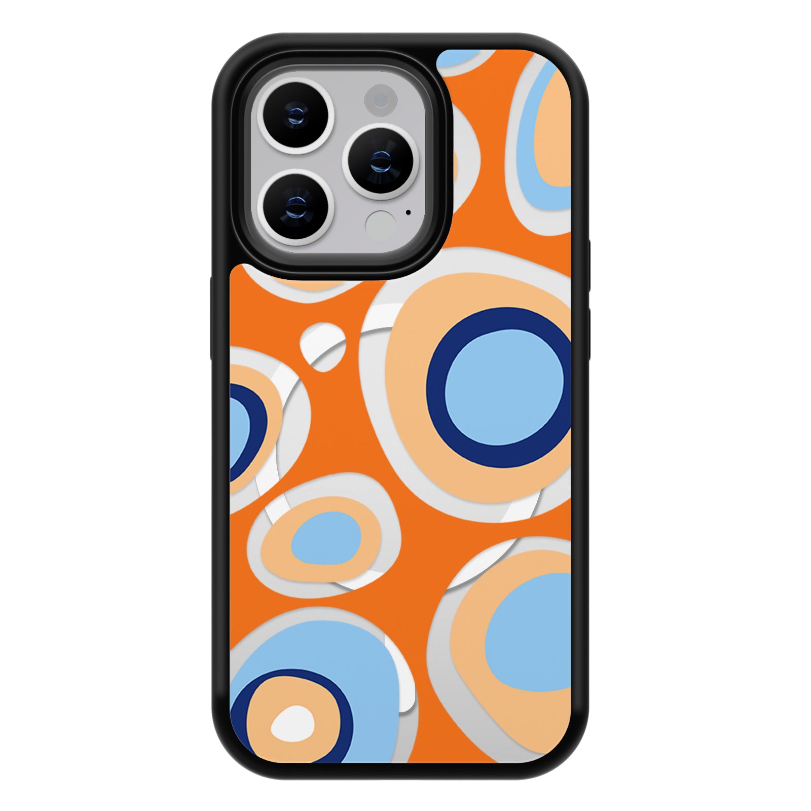 Geometry Series Mirror iPhone Case MagSafe Compatible-Tangerine Circles