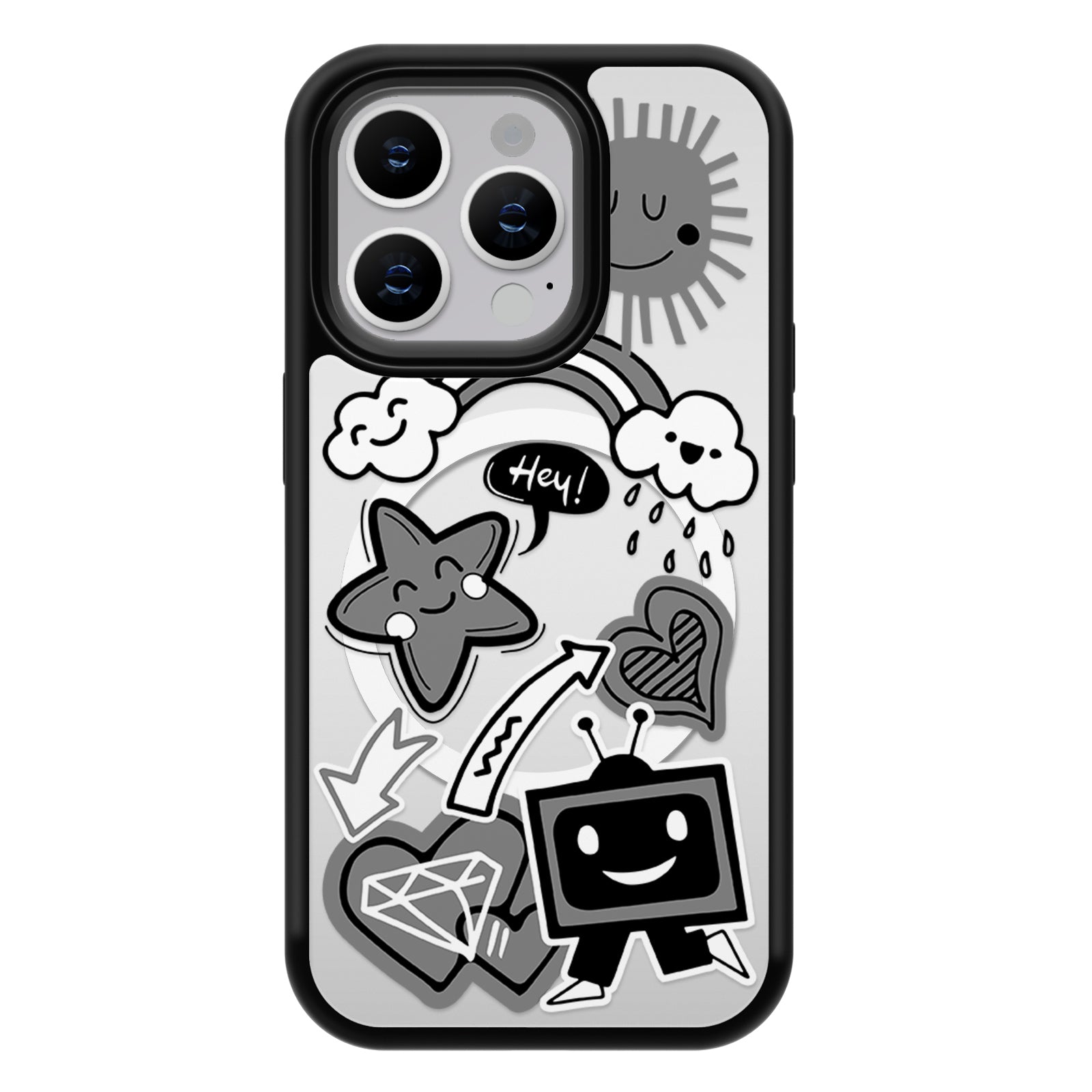 Graffiti Series Mirror iPhone Case MagSafe Compatible-Starry Sky