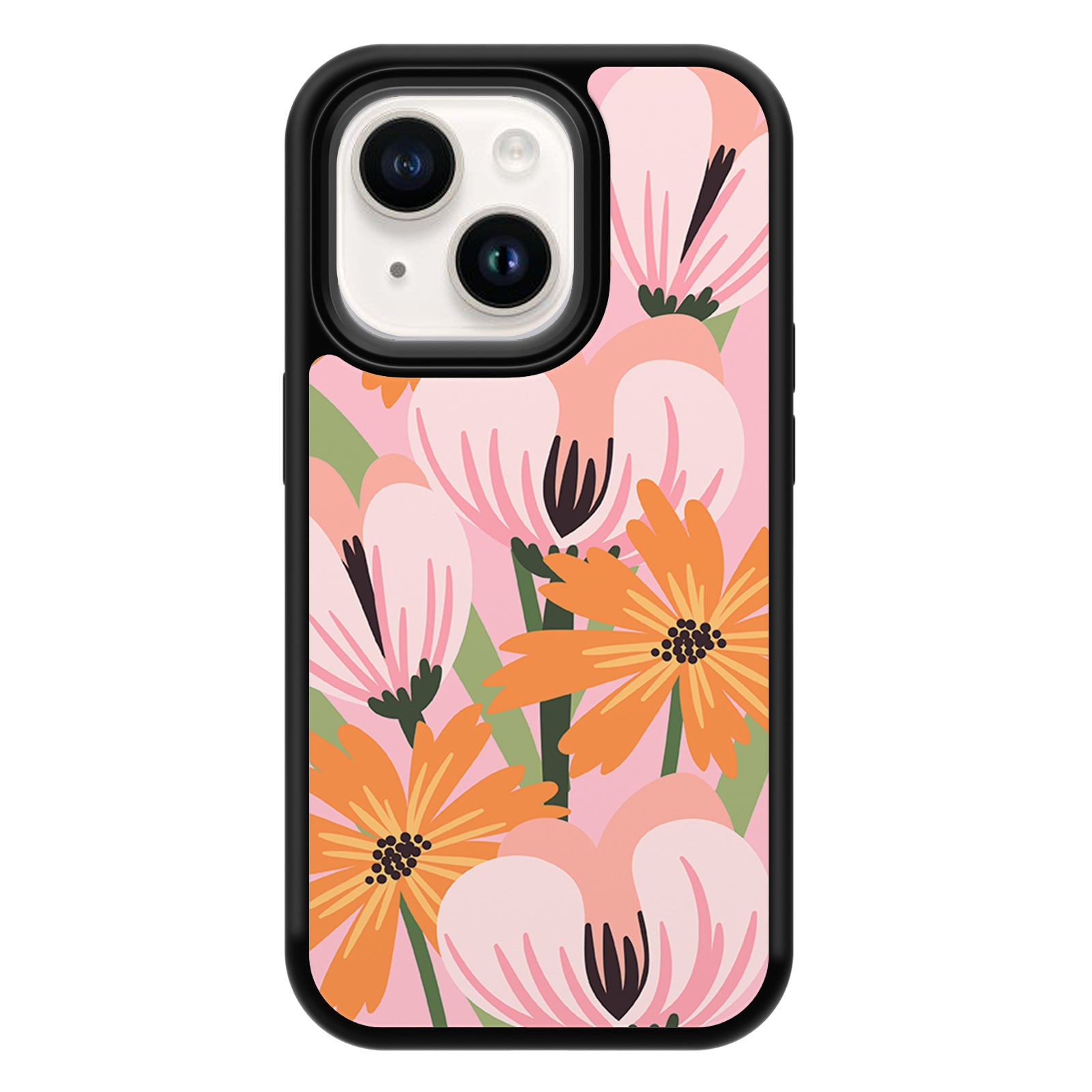 Abstract Floral Series iPhone Case MagSafe Compatible-Pink