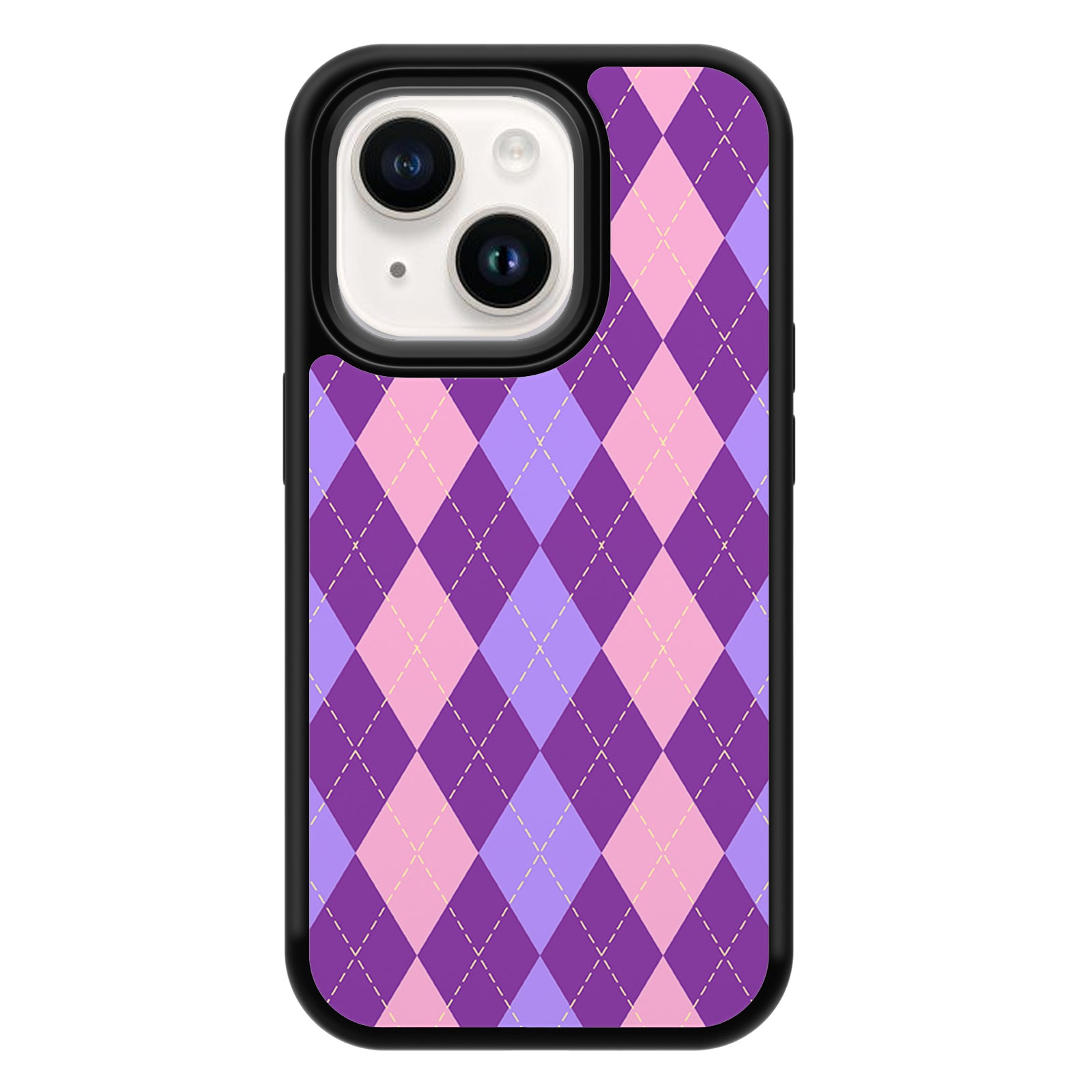 Classic Grid Series iPhone Case MagSafe Compatible-Purple