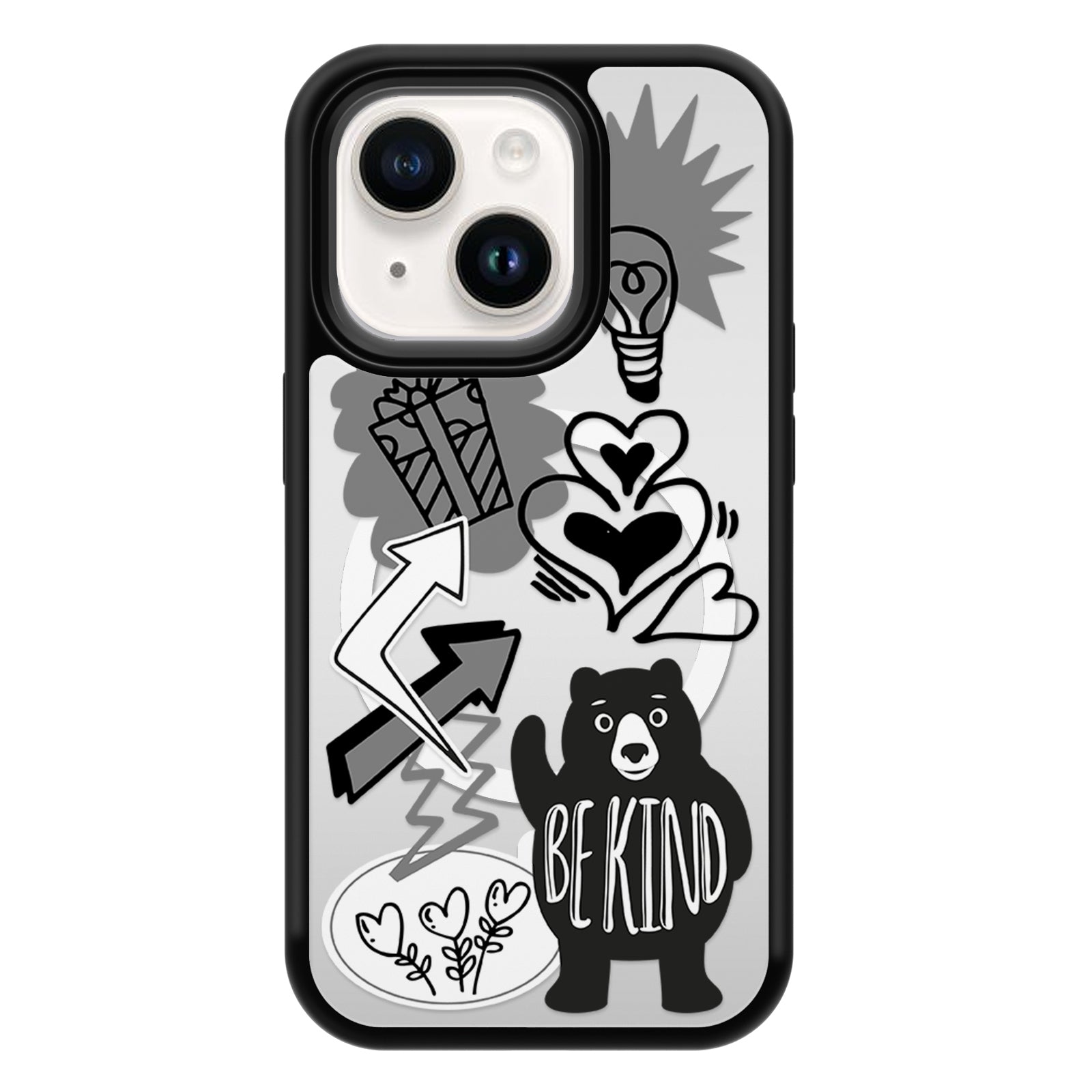 Graffiti Series Mirror iPhone Case MagSafe Compatible-Bear