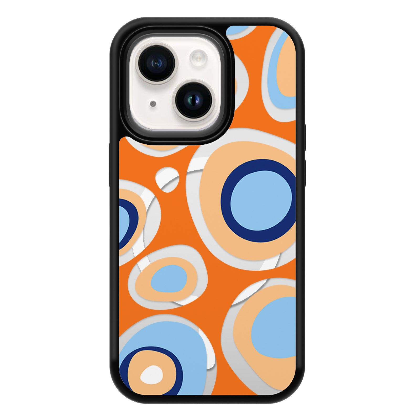 Geometry Series Mirror iPhone Case MagSafe Compatible-Tangerine Circles