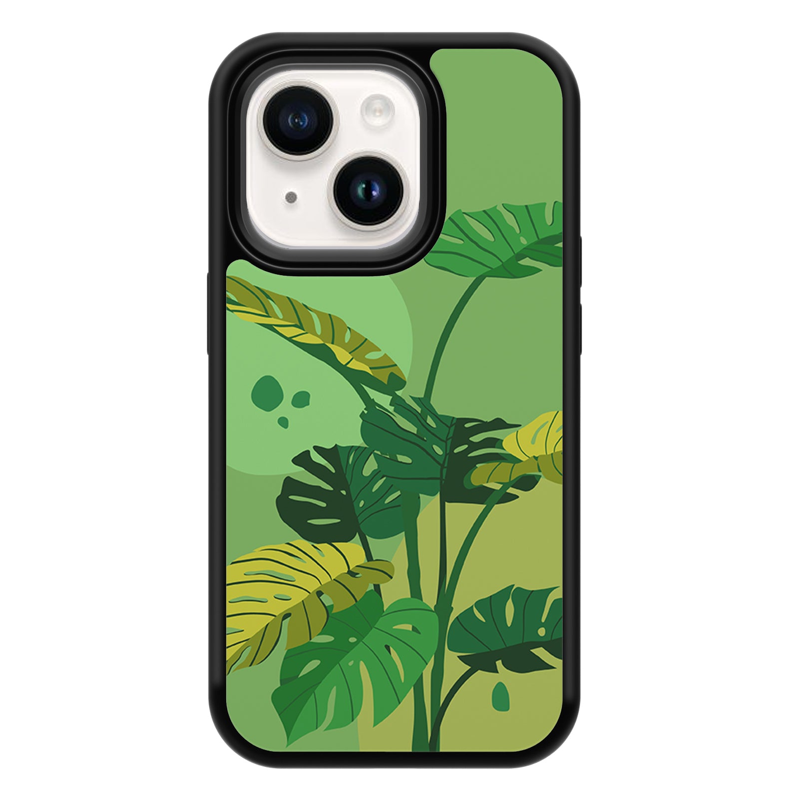 Love Bohemia Series iPhone Case MagSafe Compatible-Green Leaves