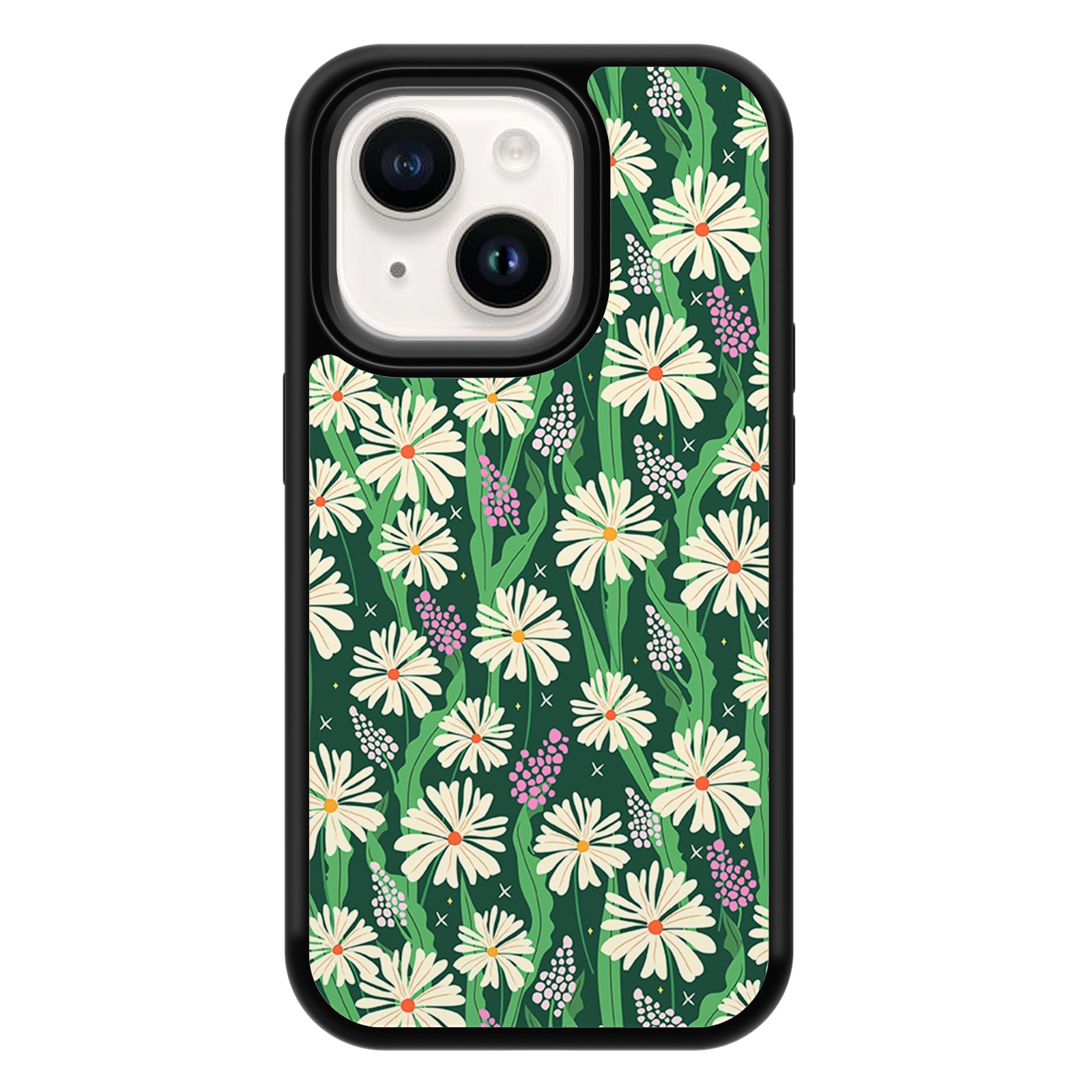 Bright Floral Series iPhone Case MagSafe Compatible-Green