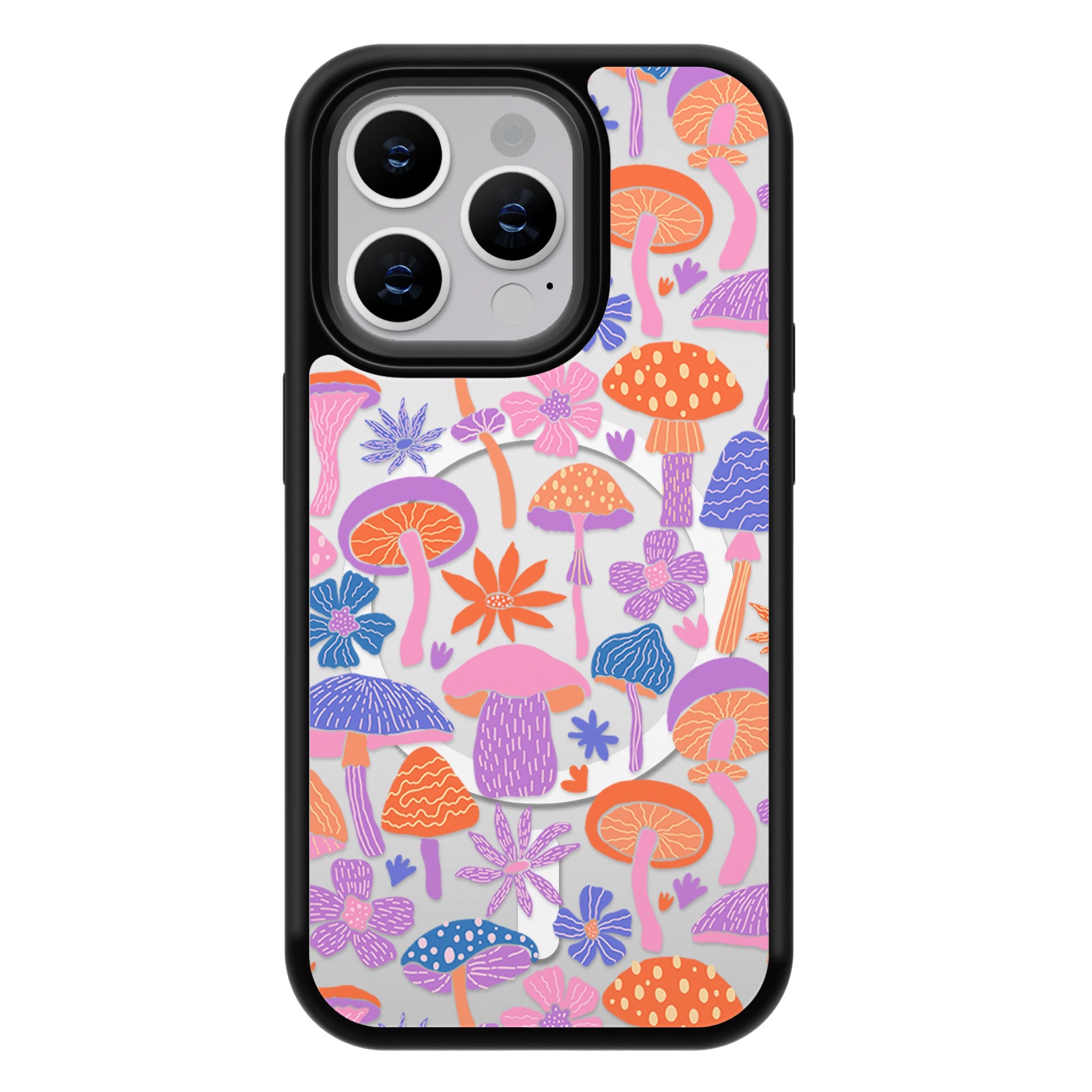 Decorative Art Series Mirror iPhone Case MagSafe Compatible-Magic Mushrooms