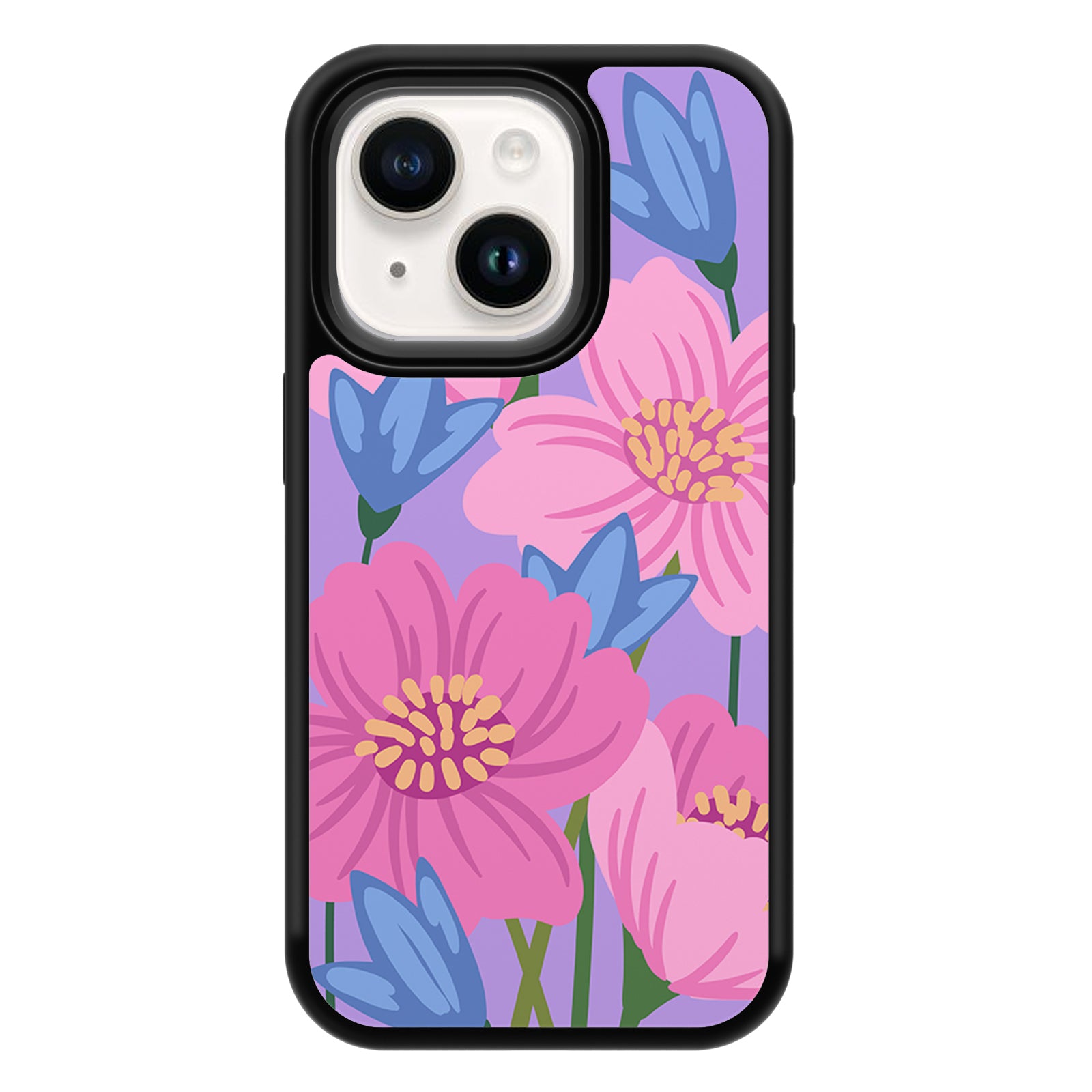 Abstract Floral Series iPhone Case MagSafe Compatible-Purple